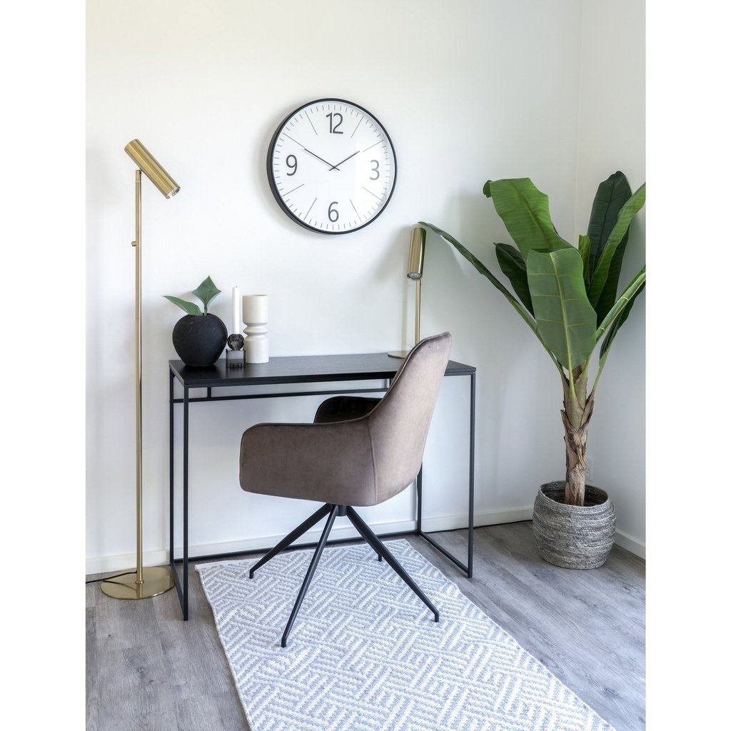 Round Black Wall Clock with Clear Numbered Dial