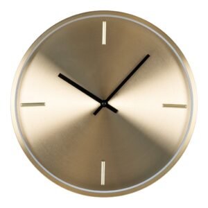 Gold Round Wall Clock with Minimal Dial